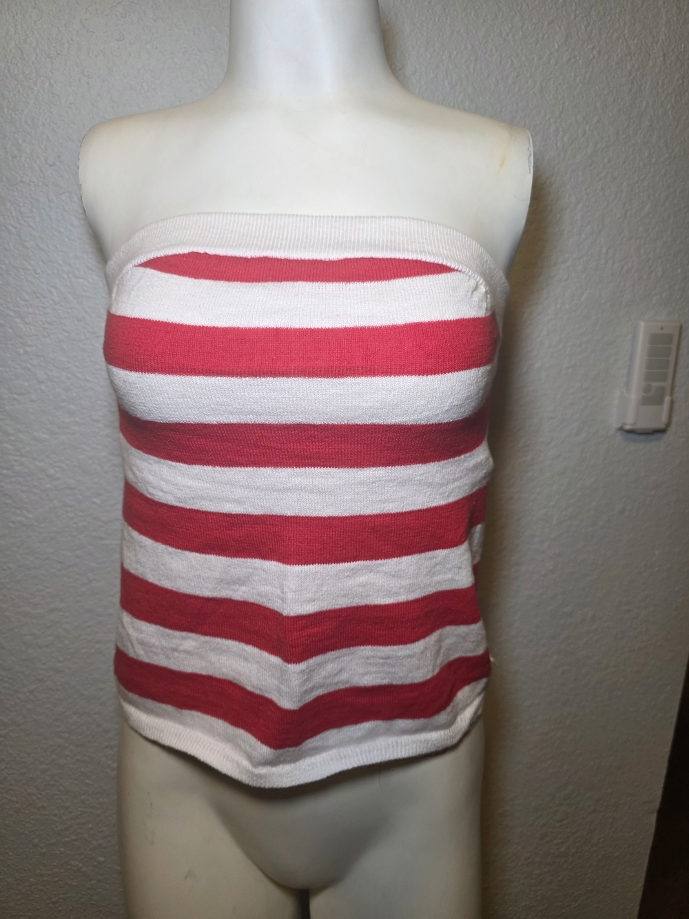 Free People Pink & White Striped Strapless Tube Top